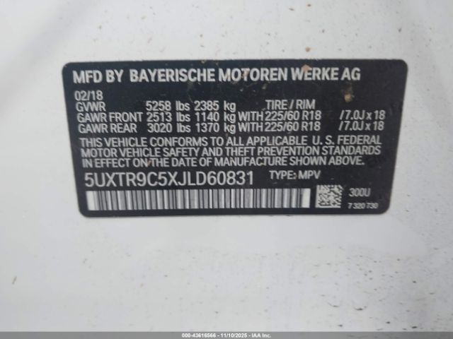 2018 BMW X3 5UXTR9C5XJLD60831 Photo 8
