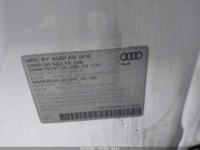 2016 AUDI Q5 WA1L2AFP0GA143823 Photo 8