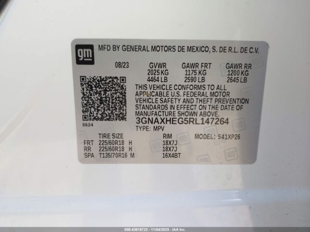 2024 CHEVROLET EQUINOX 3GNAXHEG5RL147264 Photo 8