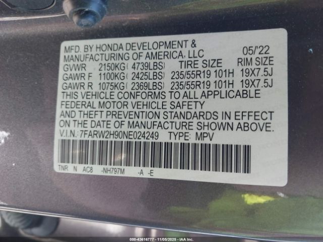 2022 HONDA CR-V 7FARW2H90NE024249 Photo 8