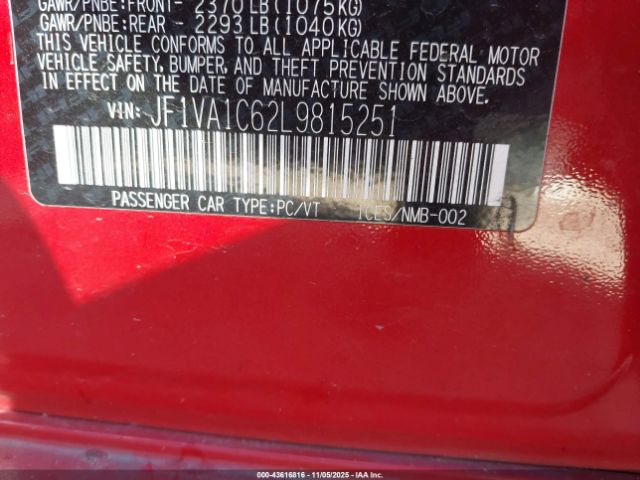 2020 SUBARU WRX JF1VA1C62L9815251 Photo 8