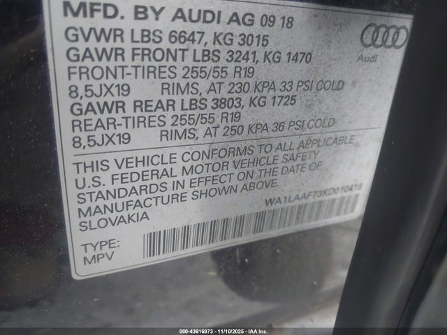 2019 AUDI Q7 WA1LAAF73KD010418 Photo 8