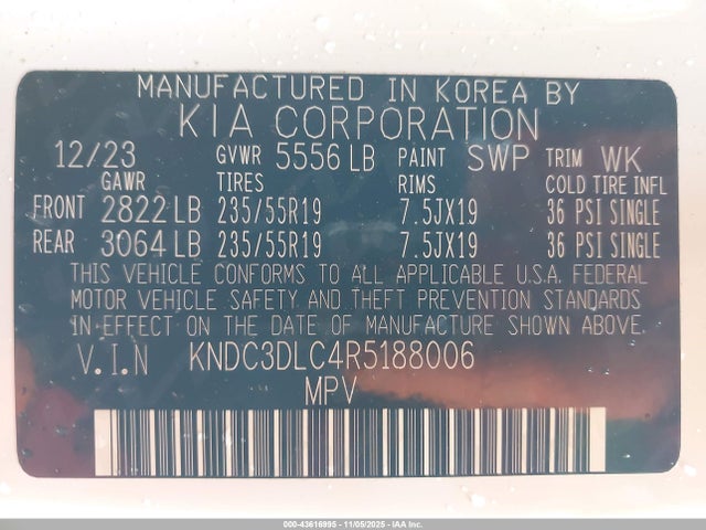 KNDC3DLC4R5188006 KIA Ev6 Light Long Range