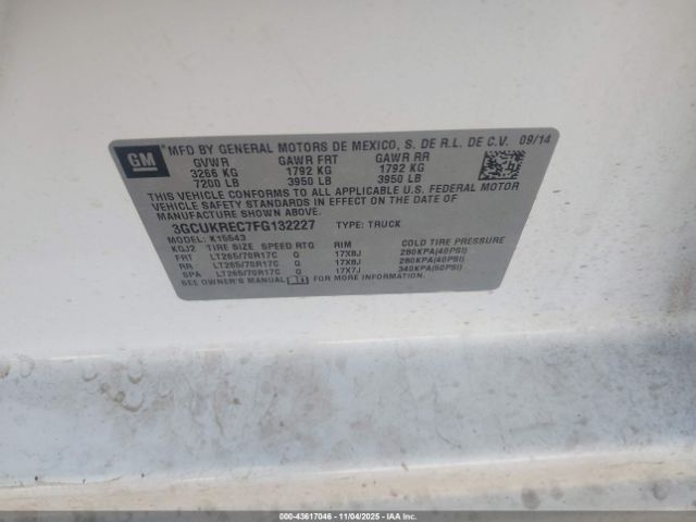 2015 CHEVROLET SILVERADO 1500 3GCUKREC7FG132227 Photo 8