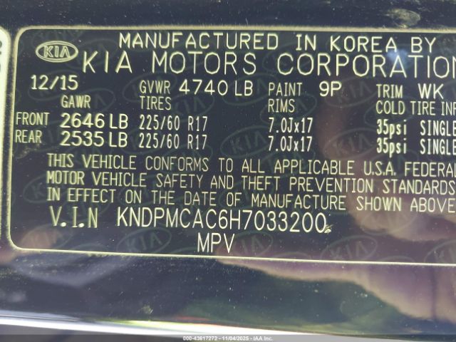 2017 KIA SPORTAGE KNDPMCAC6H7033200 Photo 8