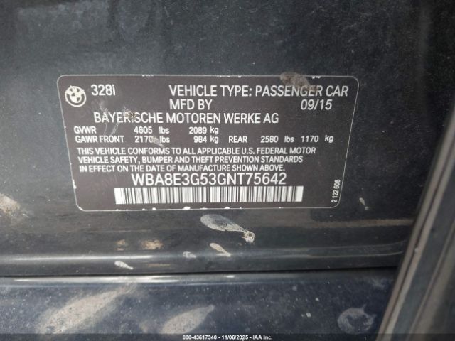 2016 BMW 328I WBA8E3G53GNT75642 Photo 8