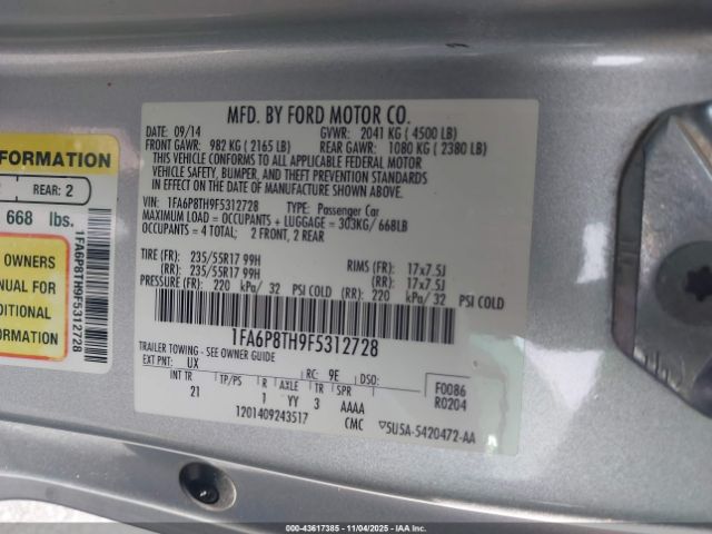 2015 FORD MUSTANG 1FA6P8TH9F5312728 Photo 8