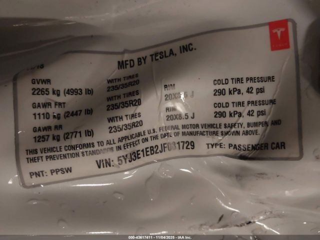 2018 TESLA MODEL 3 5YJ3E1EB2JF081729 Photo 8