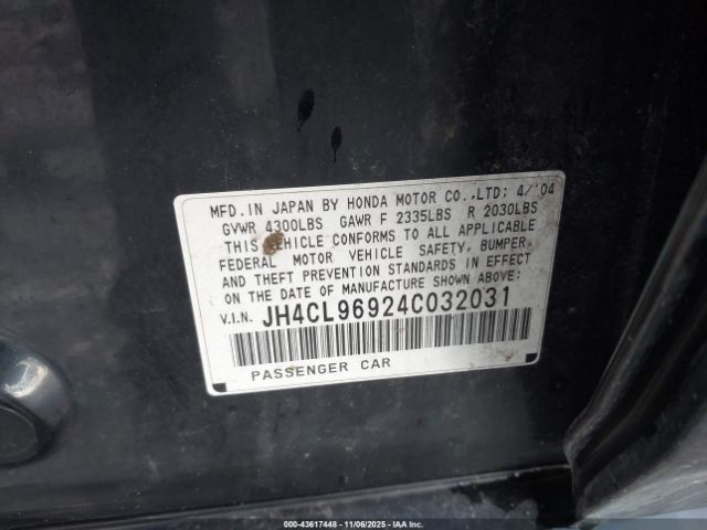 2004 ACURA TSX JH4CL96924C032031 Photo 8