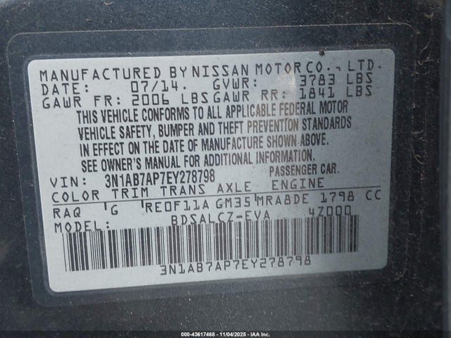 Nissan Sentra 2014 3N1AB7AP7EY278798 Image 21