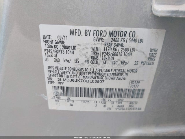 2012 LINCOLN MKX 2LMDJ6JK7CBL03507 Photo 8