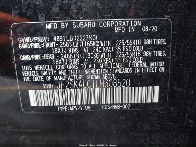 Subaru Forester Limited 2020 JF2SKAUC1LH608520 Image 9
