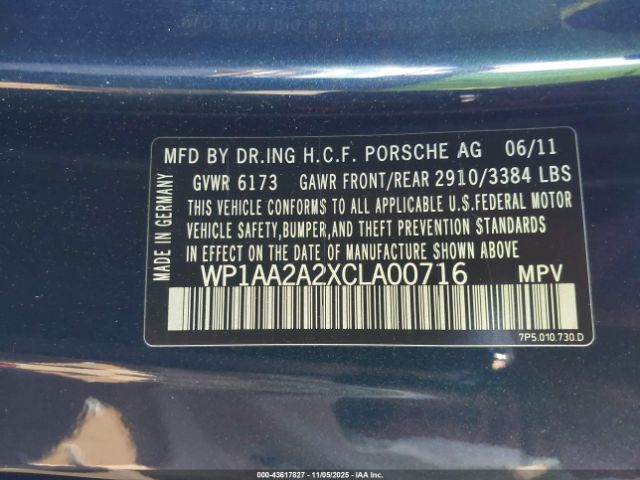 2012 PORSCHE CAYENNE WP1AA2A2XCLA00716 Photo 8