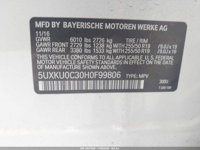 2017 BMW X6 5UXKU0C30H0F99806 Photo 8