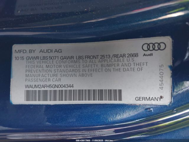 2016 AUDI A5 WAUM2AFH5GN004344 Photo 8