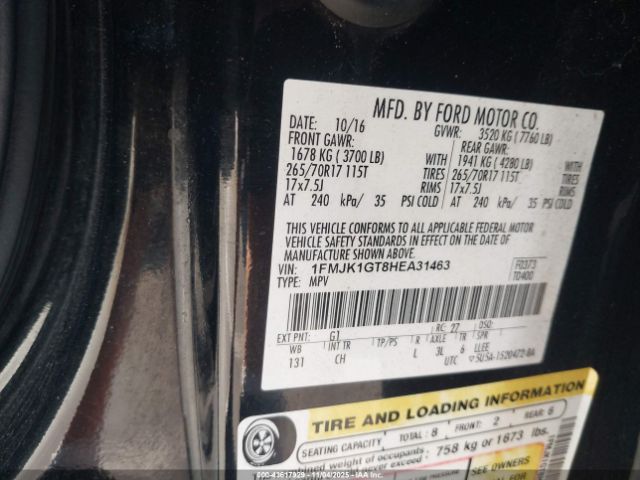 2017 FORD EXPEDITION EL 1FMJK1GT8HEA31463 Photo 8