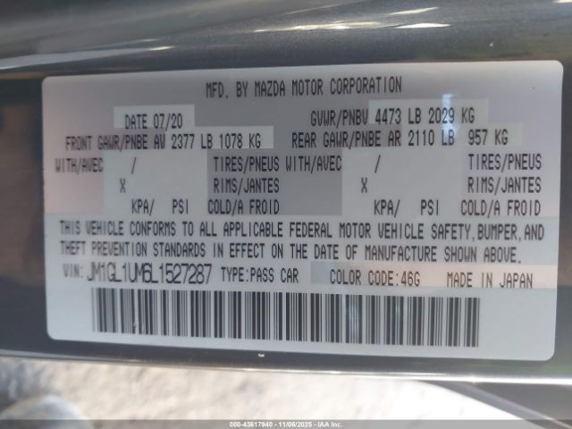 2020 MAZDA MAZDA6 JM1GL1UM6L1527287 Photo 8