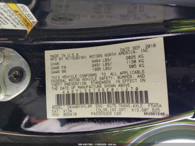 2011 MITSUBISHI ECLIPSE SPYDER 4A37L3ET9BE011270 Photo 8