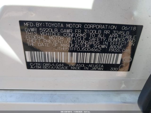 2018 LEXUS LS 500 JTHB51FF0J5004662 Photo 8