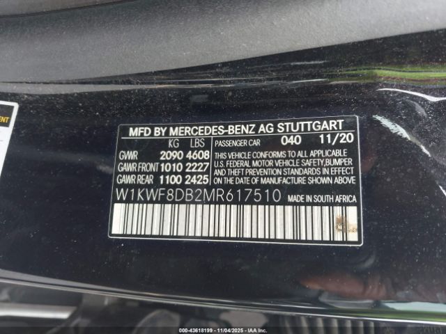 2021 MERCEDES-BENZ C 300 W1KWF8DB2MR617510 Photo 8