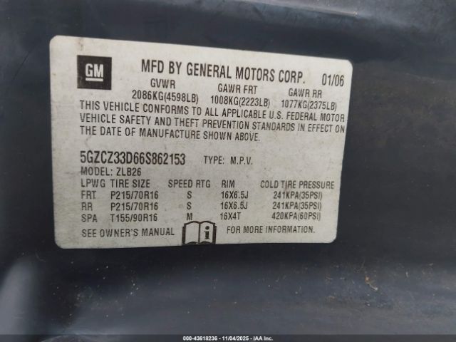 2006 SATURN VUE 5GZCZ33D66S862153 Photo 8