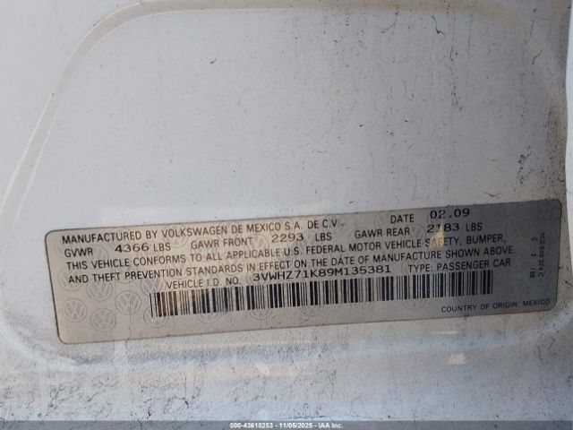 2009 VOLKSWAGEN JETTA 3VWHZ71K89M135381 Photo 8
