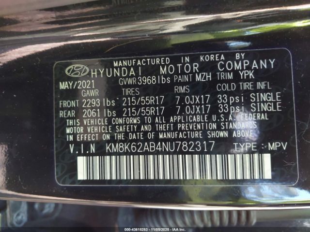 2022 HYUNDAI KONA KM8K62AB4NU782317 Photo 8