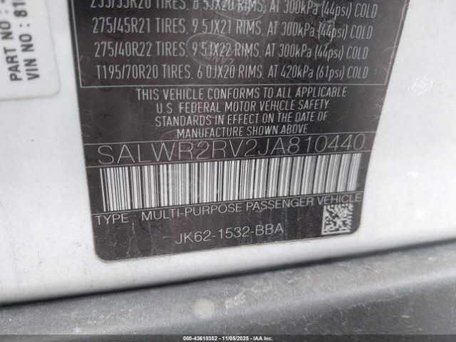 2018 LAND ROVER RANGE ROVER SPORT SALWR2RV2JA810440 Photo 8