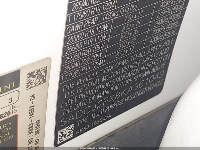 2019 JAGUAR F-PACE SADCJ2FX8KA361049 Photo 8