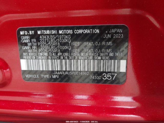 2023 MITSUBISHI OUTLANDER SPORT JA4ARUAU5PU014962 Photo 8