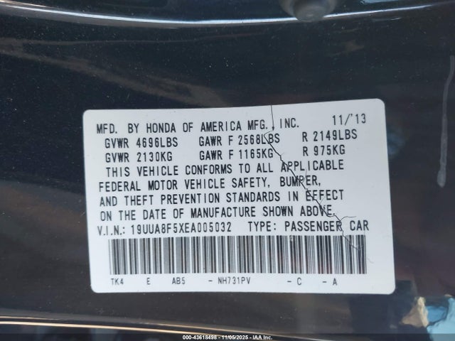 2014 ACURA TL 19UUA8F5XEA005032 Photo 8