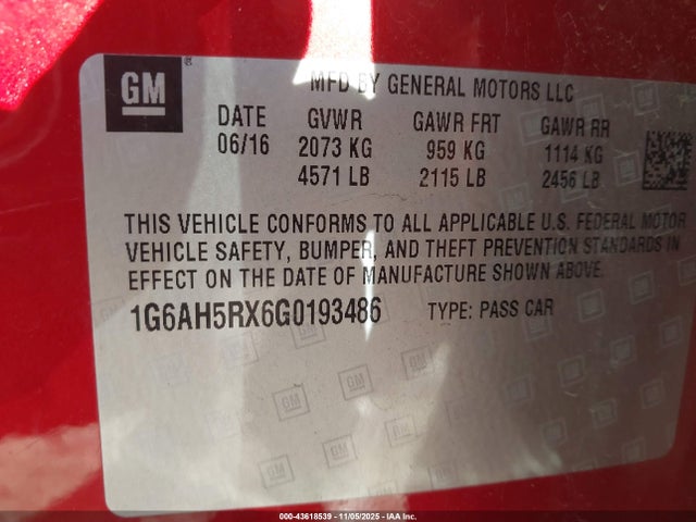 2016 CADILLAC ATS 1G6AH5RX6G0193486 Photo 8