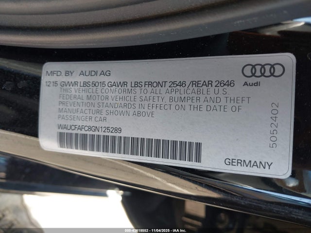 2016 AUDI A6 WAUCFAFC8GN125289 Photo 8