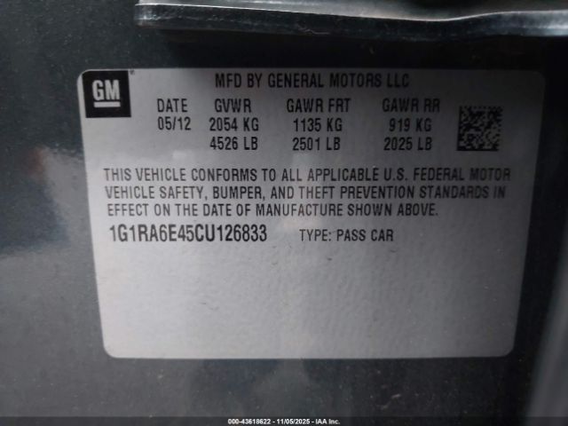 2012 CHEVROLET VOLT 1G1RA6E45CU126833 Photo 8