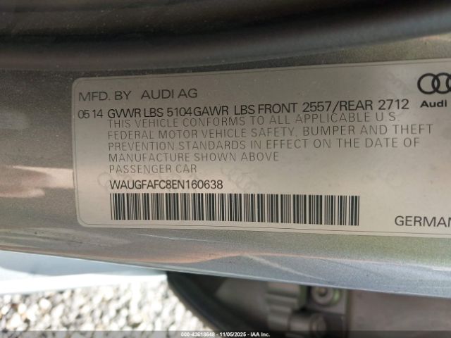 2014 AUDI A6 WAUGFAFC8EN160638 Photo 8