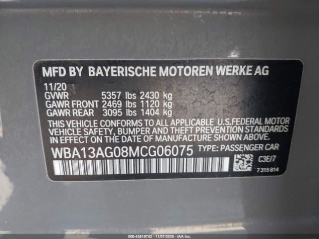 2021 BMW 530E WBA13AG08MCG06075 Photo 8