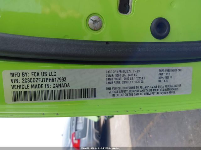 2023 DODGE CHALLENGER 2C3CDZFJ7PH617993 Photo 8