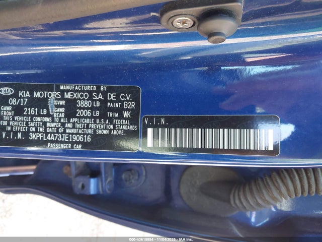 Aukcja sprzedaży 2018 Kia Forte Lx, vin: 3KPFL4A73JE190616, numer aukcji: 43618884
