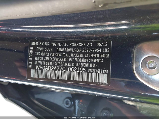 2012 PORSCHE PANAMERA WP0AB2A77CL062195 Photo 8