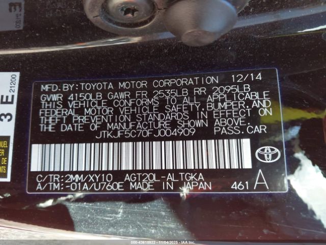 2015 SCION TC JTKJF5C70FJ004909 Photo 8
