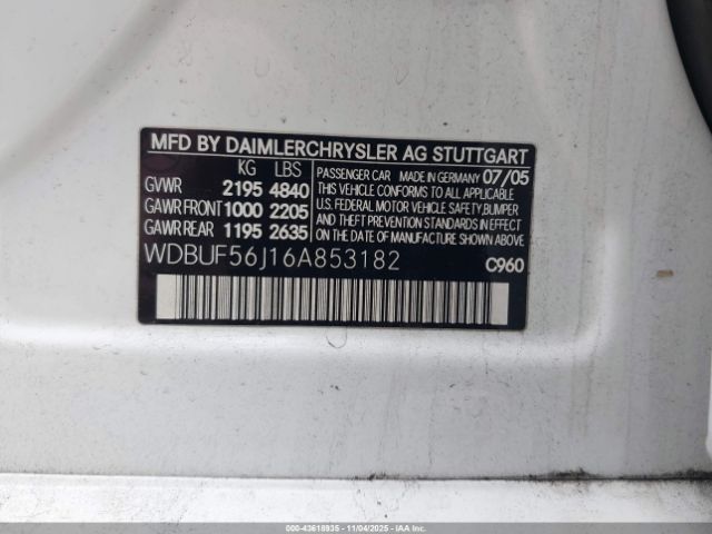 2006 MERCEDES-BENZ E 350 WDBUF56J16A853182 Photo 8