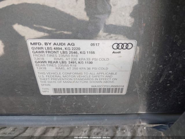 2018 AUDI Q3 WA1ECCFS1JR005318 Photo 8