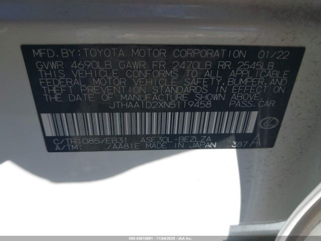 2022 LEXUS IS 300 JTHAA1D2XN5119458 Photo 8