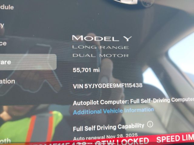 2021 TESLA MODEL Y 5YJYGDEE9MF115438 Photo 6