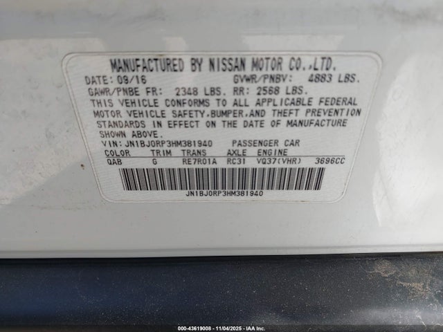 JN1BJ0RP3HM381940 Infiniti QX50