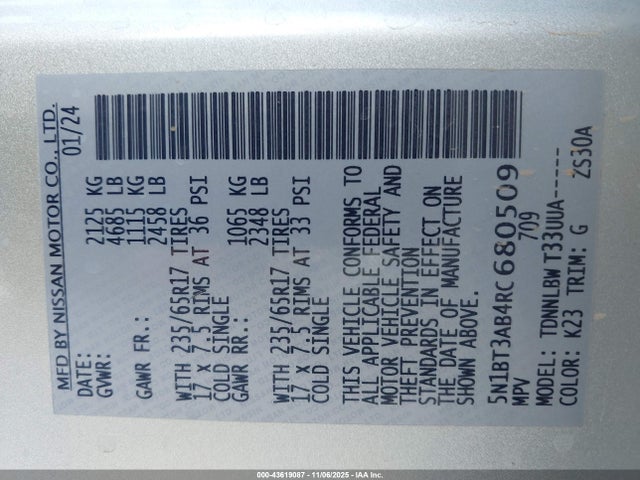 Nissan Rogue S Intelligent Awd 2024 5N1BT3AB4RC680509 Image 9