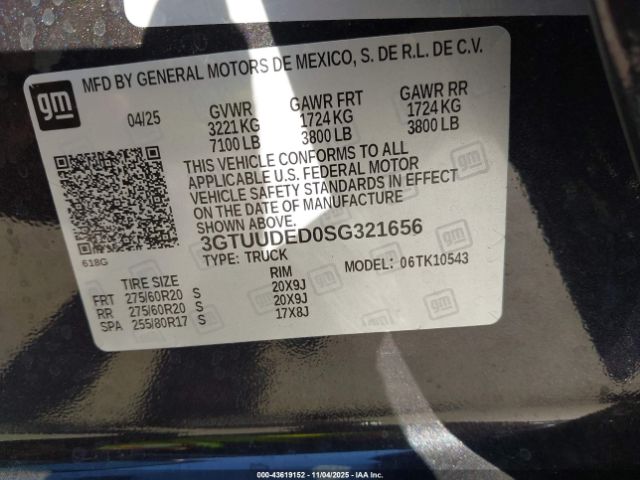 2025 GMC SIERRA 3GTUUDED0SG321656 Photo 8