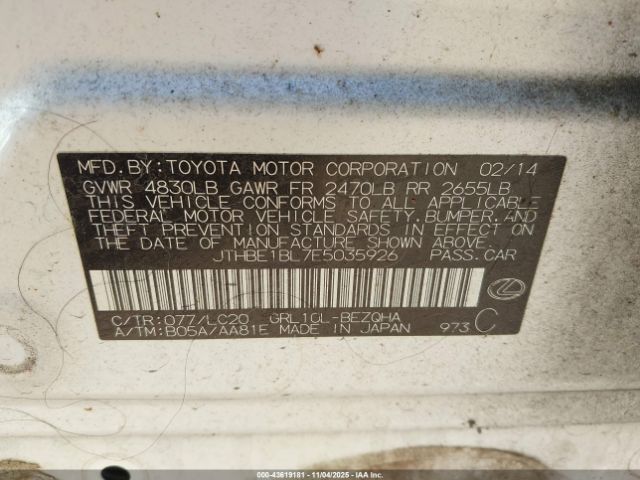 2014 LEXUS GS 350 JTHBE1BL7E5035926 Photo 8