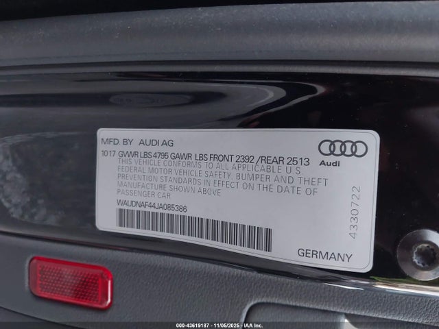 2018 AUDI A4 WAUDNAF44JA085386 Photo 8