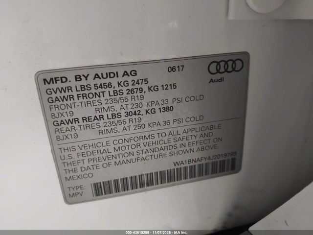 2018 AUDI Q5 WA1BNAFY4J2019793 Photo 8
